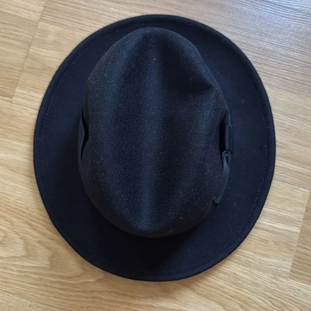 Greenspans Wool Classic Black Fedora Hat size 6 7/8